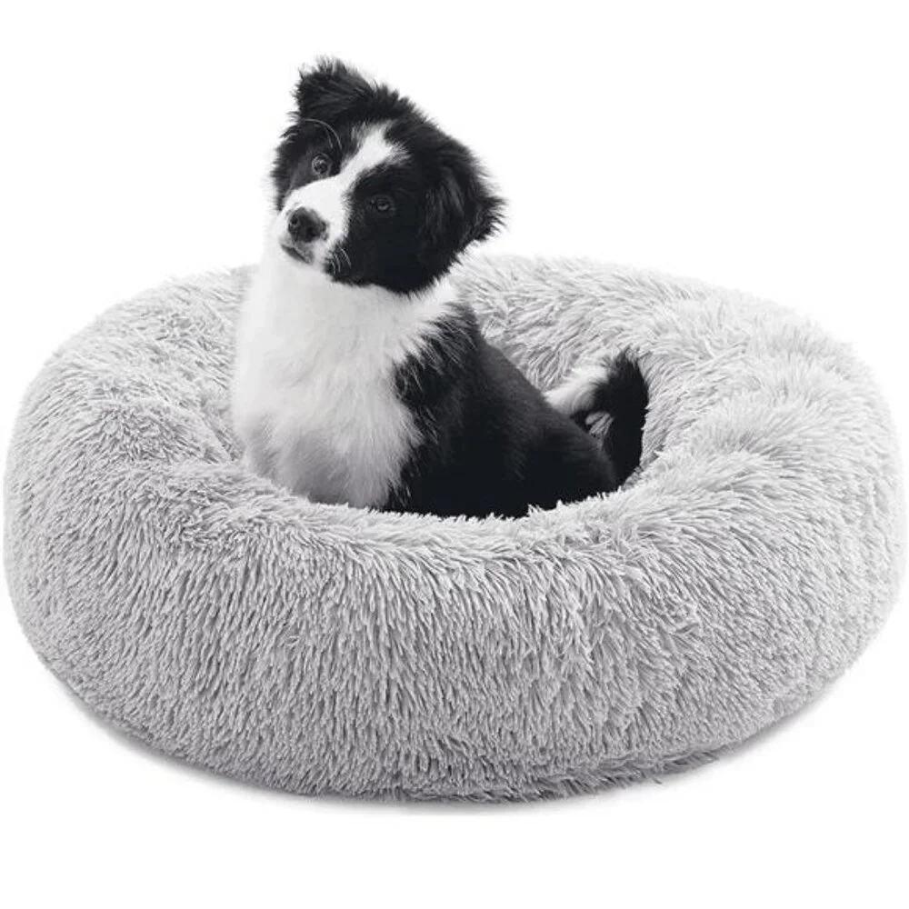 20inx 20x 8 Calming Donut Dog Bed Anti-Anxiety, Self Warming, Cozy Soft Plush